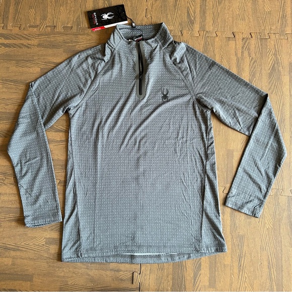 NWT | Spyder | Grey Active 1/4 Zip Sweater | Men’s Small - Picture 1 of 12